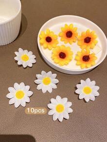 10pcs Sunflower Hair Clips, Korean Style Hairpins, Hair Accessories - 彩色 - 查看 6