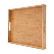 4pc Serving Tray Bamboo Wooden Tray W/ Handles Great For Dinner Trays Tea Desert - View 8