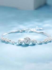 1pc S925 Sterling Silver Multi-Layer Beaded Bracelet, Chinese Style Fashion High-End Luxury Versatile Bracelet, Suitable For Daily Wear, Party, Festival Gift - Beads - View 14