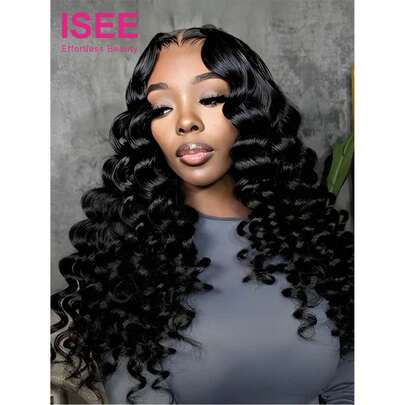 ISEE Tóc giả nửa đầu Hair Wand Curl Human Hair Wear Go Half Wig 16-26 Inch 180% Density 3 in 1 Half Wig with Drawstring Natural Hairline Seamless Flip Over Wig Decomb Colour Natural Color High Quality No Glue No Lace Wig Half Wig