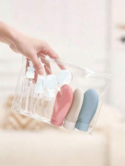 11 Pcs/Set TSA Approved Travel Bottles Set For Toiletries, Leak Proof Refillable Soft Squeezable Plastic Travel Containers, 50ml 60ml Empty Travel Size Bottles Portable Toiletry Kit For Shampoo Conditioner Lotion Body Wash Cosmetic Liquids, Reusable Easy To Clean Travel Accessories For Airplane Carry On Luggage, Business Trips Vacations Camping Gym Outdoor Activities On-The-Go Use, Unisex Travel Essentials Flight Size Cosmetic Containers For Daily Use Weekend Getaway Family Travel