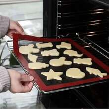 1/2pcs Reusable Silicone Baking Mat, Grill Mat, Oven Mat, Cake Tray Mat, Macarons, Cookies, Baking Tools, Kitchen Accessories, Household Kitchen Supplies - Red - View 6