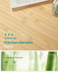 Bed Laptop Desk, Folding Bed Tray For Laptop Up To 15.6 Inches, Adjustable Angle And Height, Portable For Working Reading Writing Breakfast, Bamboo, Drawer, Light Bamboo - C - 查看 4