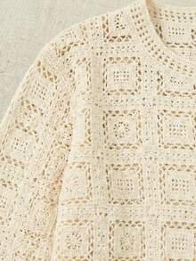 Cárdigan ligero de estilo bohemio para vacaciones en la playa para mujer - Albaricoque - Ver 5