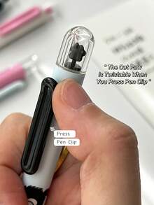 1/4 piezas Bolígrafo de gel de gato de esmoquin loco, cápsula giratoria de pata de gato de 0.5 mm de color negro para escribir, secado rápido, escritura suave, para estudiantes de vuelta a la escuela, regalo para niñas - bolígrafo de gel - Ver 3