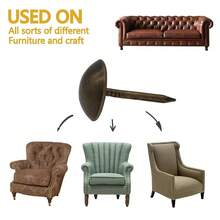 Tacks For Furniture 7/16\ Vintage Furniture Tacks Nails For Upholstery 100pcs Decorative Tack For Furniture DIY Antique Brass Thumb Sofa Nails Furniture Tacks - 古銅色 - 查看 5