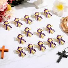 Misdary Funeral Favors For Guests Funeral Memorial Pin Cross Ribbons Forever In Our Hearts Lapel Brooch Pin For Religious Christian Celebration Of Life Mourning Remembrance Day - 紫色 + 25 - 查看 5