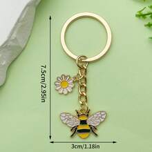 Aesthetic Bumble Bee Honeycomb Sunflower Keyring Fashion Enamel Flower Honey Jar Keychain For Women Girls Bag Charm Pendant Accessories Cute Backpack Decor Lanyard Car Key Holder Jewelry Gift For Bee Lovers Gardeners Teachers Bestie Sister Daughter Birthday Anniversary Christmas Stocking Stuffer Mother Day Present Gold Plated Alloy Metal Dainty Pearl Bee Charm Vibrant Yellow Summer Vibe Jewelry Boho Style Floral Key Chain Unique Handbag Ornament Purse Decoration Clasp Small Gift Idea For Kids Teens Students Tiny Cute Charms Durable Lightweight High Quality Craftsmanship Non-Tarnish Gold Tone Shiny Enamel Finish Nature Inspired Accessory Sweet Honeybee Theme Jewelry Collection Party Favors Wedding Guest Gifts Back To School Accessory Graduation Gift For Her Romantic Floral Bee Jewelry Fancy Key Organizer For House Keys Office Keys Wallet Charm Decorative Piece High Grade Texture Gift Box Choice - LS296-8.4g - View 33