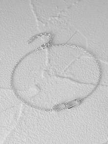 1pc S925 Sterling Silver Criss-Cross Double Buckle Zirconia Inlaid Bracelet, Versatile Daily Wear, Korean Fashion Minimalist Unique Design Jewelry, Exquisite Gift - Cube - View 5