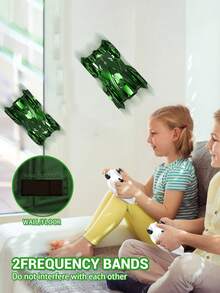 1辆遥控玩具车，遥控爬墙特技车，漂移车，玻璃墙行走车，适合3-12岁男孩女孩的生日/节日礼物 - 綠色 - 查看 5