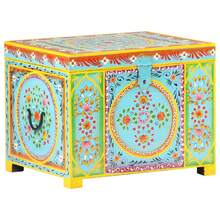 Caja almacenaje pintada a mano 50x40x40 cm madera mango maciza multifunzionale e grande capacità risparmia spazio e facile da pulire stabile e estetico ideale per sala da pranzo sala da pranzo e camera da letto - Multicolore - Visualizzare 10