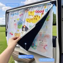 Tấm che nắng cửa sổ xe hơi họa tiết thú cưng dễ thương, kiểu giác hút, hai lớp in kỹ thuật số, có chức năng che nắng và bảo vệ sự riêng tư, thích hợp cho gia đình đi du lịch. - Rèm che nắng - Xem 11
