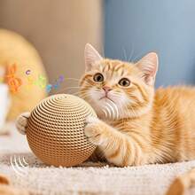 猫咪用品，快乐小猫，超耐用剑麻材质（多种颜色可选），猫咪用品，猫抓球，自娱自乐咀嚼玩具摇铃球，猫咪用品，猫玩具，自娱自乐和娱乐小工具，猫咪磨牙玩具。 - 彩色 - 查看 11