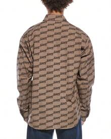 Balenciaga Monogram Overshirt - Tan - View 3