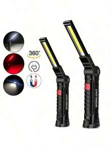 1 đèn làm việc cầm tay LED COB sạc USB, có thể điều chỉnh độ sáng, đèn kiểm tra có nam châm và móc treo. - Nhiều màu - Xem 1