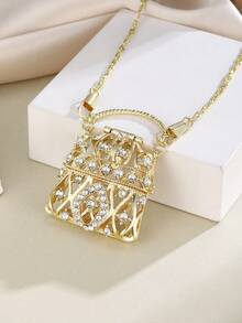 1件优雅精致迷你手提包吊坠项链，适合女士佩戴，可搭配派对礼物 - 項鍊 - 查看 9