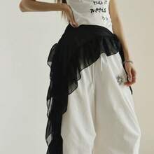 1 Pc Women'S Leopard Ruffle Tie Up Waist Scarf For Jazz Dance - 黑色腰帶 - 查看 6