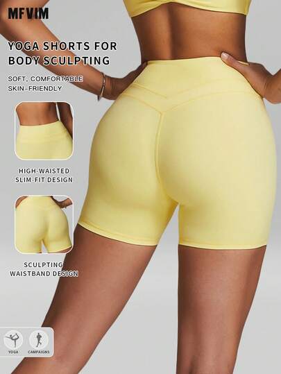  Pantalones cortos ajustados de cintura alta para mujer MFVIM, con efecto levantador de glúteos, ajuste ceñido, control del abdomen, tela transpirable y suave, elástica, para actividades deportivas casuales, correr, yoga, fitness, actividades al aire libre