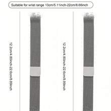 Universal New Capybara Metal Magnetic Milanese Loop Band, Compatible With Apple Watch, Cartoon Fashionable & Sweet Style, Fits Series 10 9 45mm-38mm, Compatible With Apple Watch Series Ultra/SE/10/9/8/7/6/5/4/3/2/1, Suitable For Women And Students - Silver - View 7