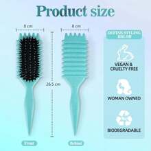 MklusiveTech Curling Brush By Candybrush Curly Hair Brush Designed Reduces Pulling And Curl Separation Curl Defining Brush Taking Care Of Curly Hair Brush - ColorB - View 5
