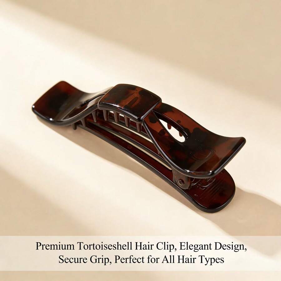 1 pieza Pinza para el cabello de diseño de concha de tortuga premium - Diseño curvo elegante para un agarre firme, perfecto para cabello grueso y fino - Multicolor - Ver 1