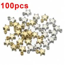 100 piezas Colgante de estrella de moda CCB, encantos de estrella de plástico ABS de 5 puntas en tono dorado y plateado, adecuado para pulsera DIY, collar, joyería y accesorios de manualidades - 100 piezas - View 10