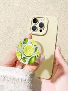 Cute Summer Fruit Yellow Lemon Phone Holder, Transparent Foldable Extendable Phone Grip Stand, Universal Smartphone Holder And Handle, Fashionable Modern Phone Accessory - Multicolor - View 7