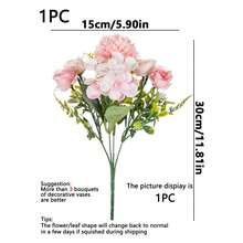 1/3PCS Artificial Flower Silk Tea Rose Bouquet Chrysanthemum Plastic Plant Bridal Bouquet Valentine's Day Holiday Plant Wedding Decoration DIY Wreath Materials, Bridal Hand-Held Flower Decoration Accessories, Wedding Car Decoration, Door Lintel Arch Decoration, Home, Restaurant, Bedroom, Vase Decoration, Birthday Party Decoration Materials New Year's Gifts, Valentine's Day, Graduation Gifts, Autumn Decoration - Pink - View 3
