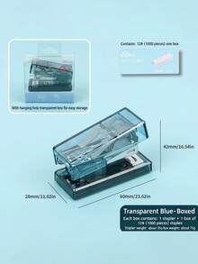 1 Set Mini Semi-Transparent Handheld Stapler Kit, Cute Student Stationery Multi-Function Binding Machine, Small Stapler - Stapler - View 11