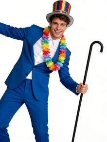 1pc All Black Cane Prop, Suitable For Theme Parties, Halloween Costumes And Other Occasions - Multicolor - View 2