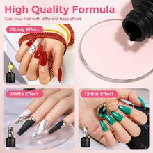 ROSALIND 24 Pcs Gel Nail Polish Set 20 Vibrant Colors Gel Polish With Base Coat And Top Coat Gel(Matt+Glitter) Yellow Orange Nude Pink Purple White Nail Polish Gel Kit Gifts For Manicure Lovers - 彩色 - 查看 7
