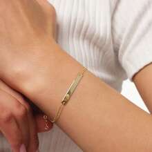 Gold Bar Bracelet, Custom Bar Bracelet, Personalized Name Bracelet, Engraved Bracelet For Women, Friendship Bracelet, Mothers Day Gift - Multicolor - View 7