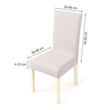 Funda para silla individual, tamaño estándar - 96 % algodón, 4 % elastano - Fabricada en Turquía - Gris Claro - Ver 3