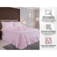 Athena Queen Size 5-Piece Bedspread Kit - White - Pink - View 4