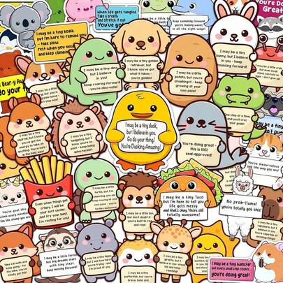 50PCS EmotionalSupport Animal Stickers – Affirmation Sticker Pack For Adults Cute Inspirational Buddies For Water Bottles, Laptops, Phones, Positive Quote Vinyl,Aesthetic Journaling Sticker Letters Junk Journal Scrapbook Supplies Kit Letter Stickers For Scrapbooking,Scrapbooking Supplies Journaling Laptop Water Bottle DIY Crafts Junk Journal