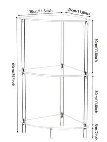 1pc Acrylic Transparent Triangle Floor Standing Rack, 2-4 Tier Modern Home Floor Corner Table Suitable For Living Room, Bedroom, Bathroom - Multicolor - View 10