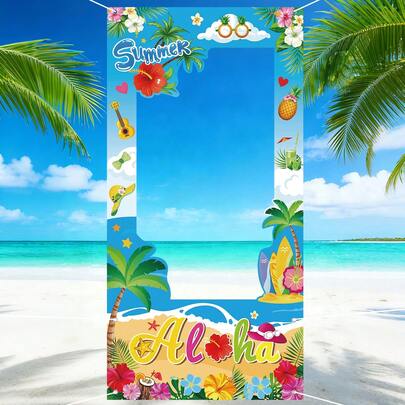 1 Khung ảnh vinyl chủ đề Hawaiian Luau, Phụ kiện chụp ảnh Hawaiian Luau, Phông nền tiệc bãi biển mùa hè, Trang trí tiệc nhiệt đới Hawaii, Trang trí phông nền tiệc bãi biển mùa hè, Đồ dùng tiệc Aloha, Trang trí tiệc chim hồng hạc, Trang trí mùa hè, Đồ dùng tiệc lễ hội, Quà tặng tiệc mùa hè