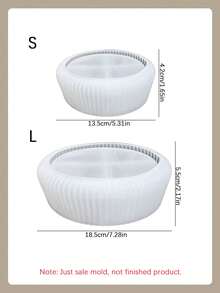 Khuôn silicon làm bát đựng đồ kẻ sọc (1/2 cái), khuôn thạch cao làm cốc nến đơn giản sáng tạo tự làm, khuôn nhựa epoxy trang trí nhà cửa/quà tặng, khuôn đúc thủ công, khuôn thạch cao trang trí chậu hoa nghệ thuật. - Khuôn silicon làm bát đựng đồ có sọc - Xem 3