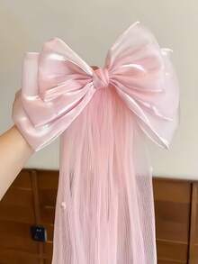1 chiếc kẹp tóc cho bé gái, băng đô đính ngọc trai ngọt ngào, kẹp tóc nơ satin, phụ kiện tóc nơ nhiều lớp đa năng. - Nhiều màu - Xem 3