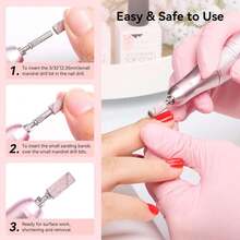 Set Mata Bor Kuku 100+1pcs 4 Ukuran dengan Penjepit Kecil, Roda Amplas Mini 3mm, Aksesoris Alat Manikur Penggiling Kuku Elektrik - MultiWarna - View 7