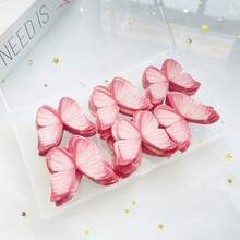 38pcs/114pcs Wafer Paper Butterfly Cake Decorations, Baking Supplies For Wedding, Holiday, Birthday Party, Colorful Cake Toppers & Picks - Pink - View 11