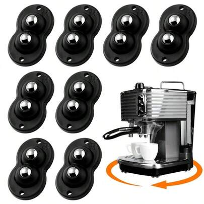 12个经典双球360°旋转脚轮，适用于厨房电器、家具、厨房用具小轮、家居五金、办公家具配件