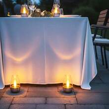 1/2/4pcs Solar Powered Flame Candle Lights, Outdoor Lighting Detachable Emergency LED Camping Lamp, Indoor Decorative Warm Light, Rechargeable Battery, Stainless Steel Waterproof Base, Suitable For Desk, Camping, Yard, Garden, Holidays, Parties, Christmas, Halloween - Warm Light - Candle Lamp - View 5