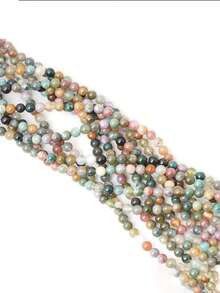 1串天然玛瑙宝石圆形散珠，适用于珠宝制作、DIY手链饰品，尺寸：4、6、8、10毫米 - 彩色 - 查看 5