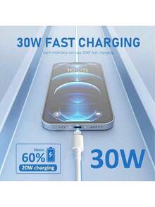 100厘米/3.3英尺高速数据传输和快速充电线，兼容 14 Pro Max/14 Pro/14 Plus/14/13/12/11/XS/XR/8/7/6系列以及Galaxy S16/16 Pro Max/15/15 Plus/15 Pro/15 Pro Max等Type-C设备 - 彩色 - 查看 6