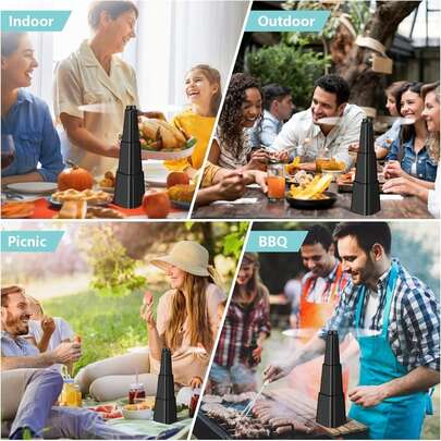 桌面驱蝇扇，室内外桌面驱蝇扇，电池供电，带全息扇叶，可驱赶苍蝇，适用于家庭聚会、户外野餐。