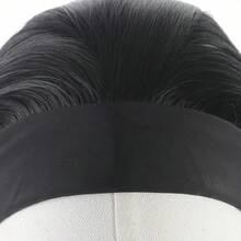 32 Inch Straight Ribbon Wig, Black Heat-Resistant Synthetic Fiber, Women's Headband Wig, Full Machine Wefted Wig - Multicolor - View 4