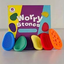 6-Piece Set Of Colorful Sensory Stones - Soft, Elastic Texture For Stress Relief, Suitable For Stress-Relieving Textured Massage Handballs - Ideal For Office Relaxation, Studying, Or As A Gift, Worry-Relief Stones For Emotional Soothing And Body-Relaxation, Durable And Washable, Soft To Hold, Fitness Handballs - 6 món đồ (nhiều màu sắc) - Xem 11
