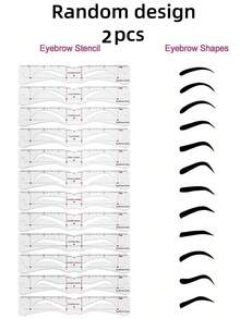 1/2/3 Pcs Silicone Connected Eyebrow Stencil Kit, Beginner Eyebrow Shaping Template, OPP Bag - Multicolor - View 11