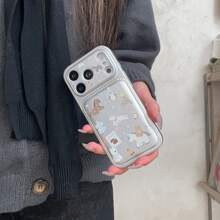 Cartoon Riding Bear Phone Case Compatible With IPhone 17 Pro Max / 16 Pro Max / 15 Pro Max / 14 Pro / 13, Fashionable Women/Minimalist Men Phone Case - Silver - View 5